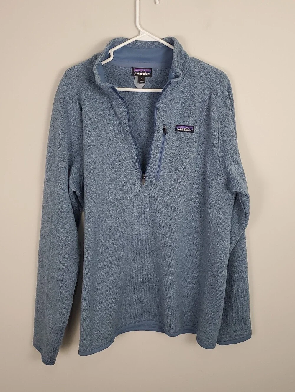 Patagonia Men’s Light Blue Quarter-Zip Fleece Pullover Size XL